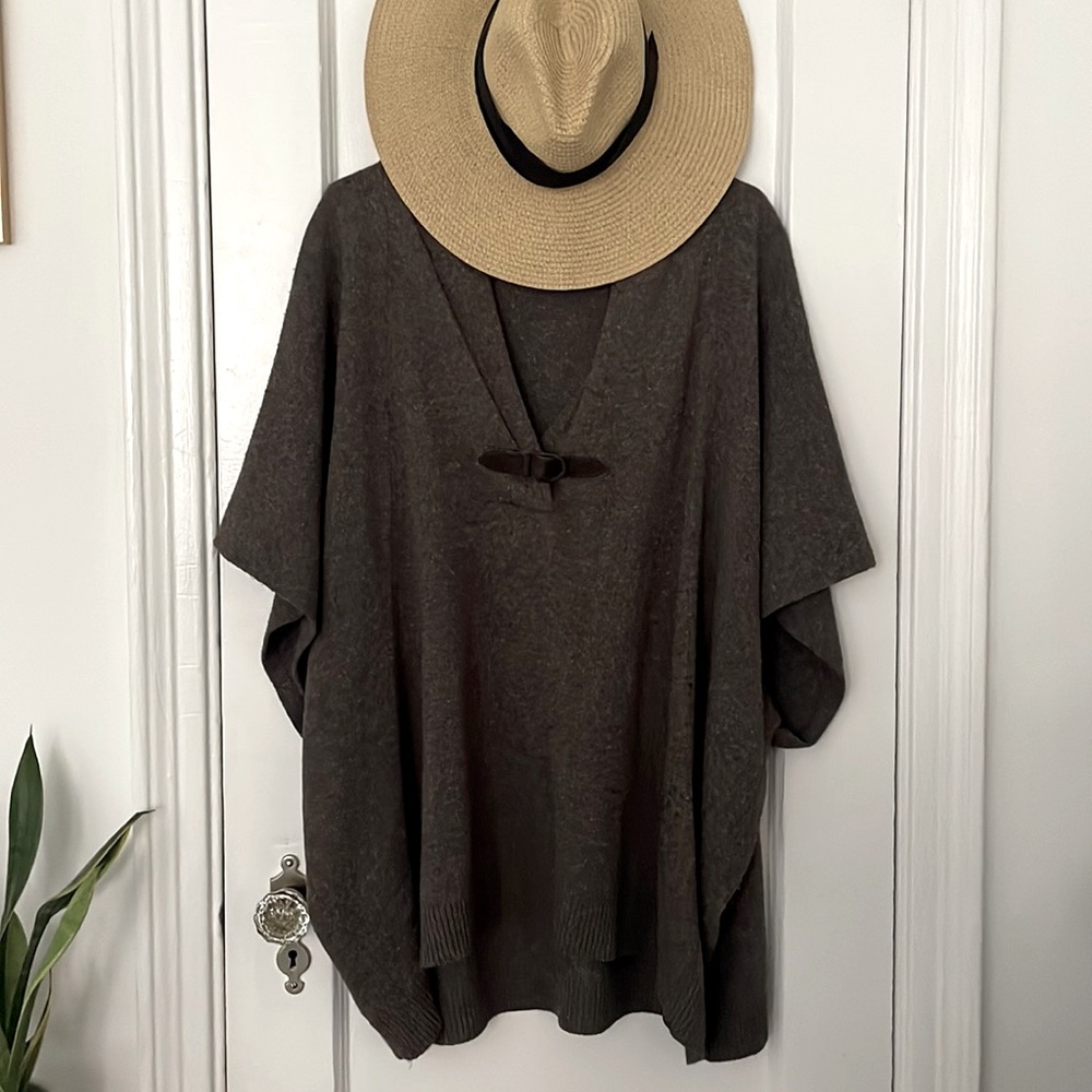 Gray wool cape